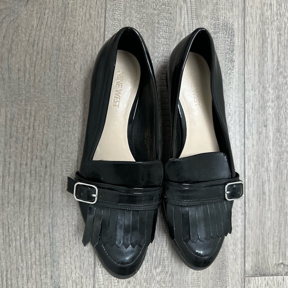 Nine West black patent leather Hexrao loafers size 8 - Picture 1 of 3